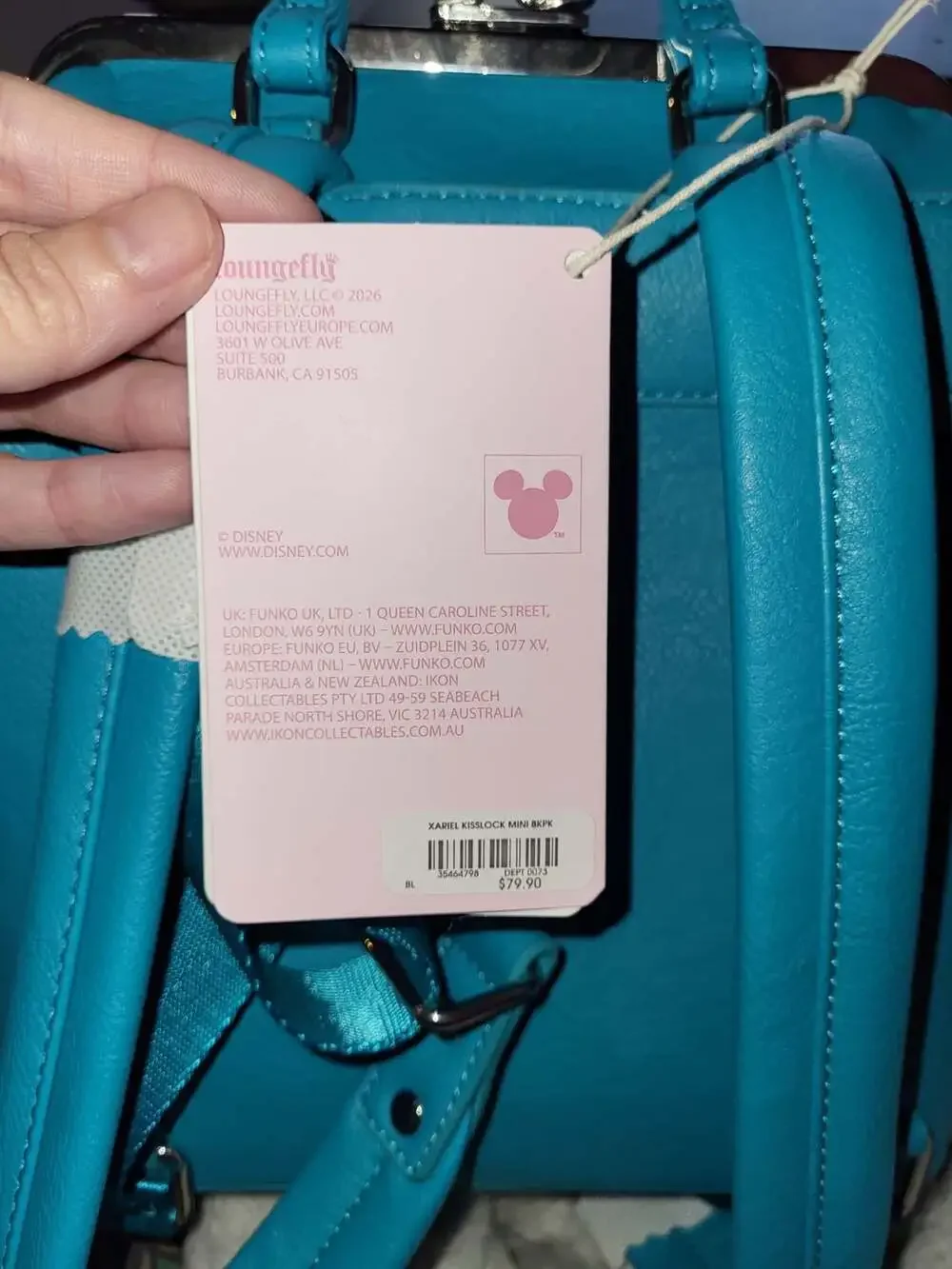Loungefly Disney The Little Mermaid Ariel Kisslock Mini Backpack